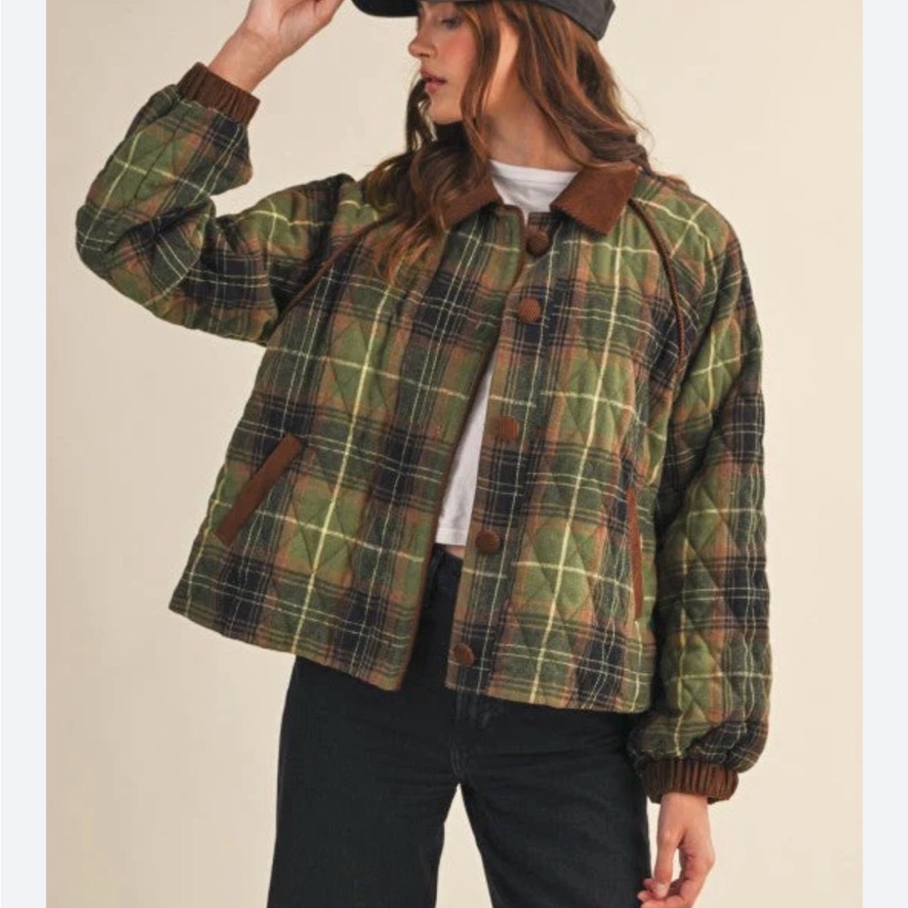 &Merci Plaid Quilted Jacket